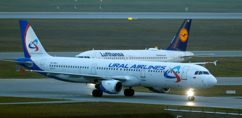 Ural Airlines Airbus A321-200 taxis at Munich international airport in Germany, January 9, 2018. u00e2u20acu201d Reuters pic 